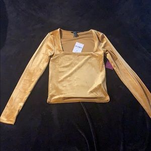 Mustard yellow velvet material NWT never worn